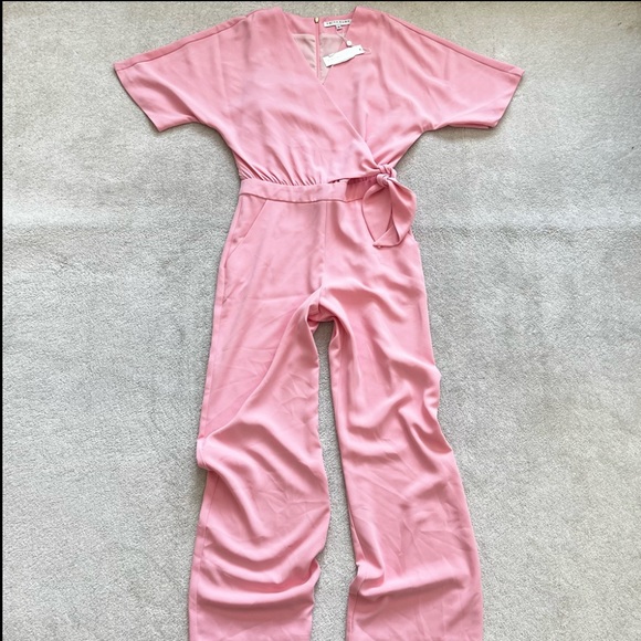 TRINA TURK NWT Kai Tie-Waist Jumpsuit Size 4 BARBIECORE BALLETCORE TRENDY - Picture 11 of 11